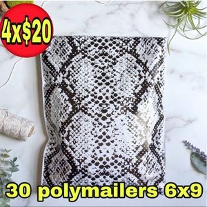 30 poly mailers snake print size 6x9